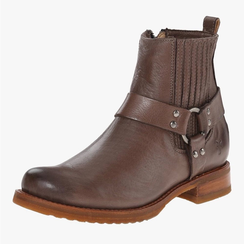 Frye Brown Leather Harness Chelsea Boot